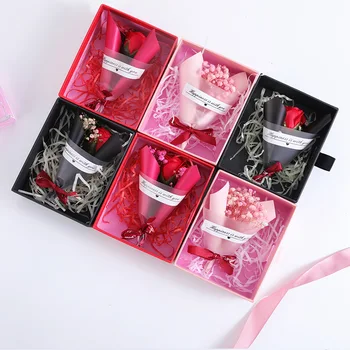Yaratıcı sevgililer Günü Çekmece Hediye Kutusu + Kurutulmuş çiçekler + Hediyeler Çanta Gül Çiçek Kutusu Takı saklama Kutusu Hediye Kız Arkadaşı İçin
