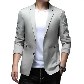 Yeni Moda İlkbahar Yaz İnce Blazer erkek Takım Elbise Ceket Rahat İnce Ofis Düğün Ziyafet İş Ceket Giyim