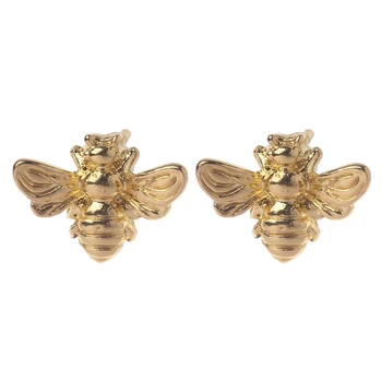 1 Çift Sevimli Küçük Bal Arısı Saplama Küpe Böcek Bumble Bee Takı Altın Gümüş