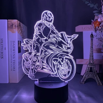 3D Lamba Motosiklet Racer Jonathan Rea Aksiyon Figürü Gece Lambası Ev Odası Dekorasyon için Serin Fanlar doğum günü hediyesi Led Gece Lambası