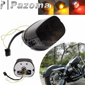 Motosiklet LED Dönüş Sinyali Arka İşıklar Kuyruk Koşu Lambası Fren Dur Arka Lambası İçin Harley Softail Sportster XL Dyna Fat Boy 96-08