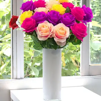 1 Adet Sahte Gül Yapay ipek çiçek Buketi Düğün Gelin Parti Oturma Odası ev bahçe dekorasyonu Aksesuarları Süsler Yeni