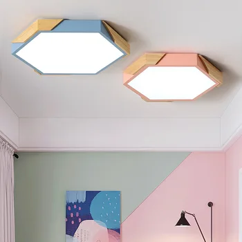 Iskandinav katı ahşap yatak odası tavan lambası LED basit yaratıcılık makaron atmosfer odası özel şekilli modern çalışma lambası