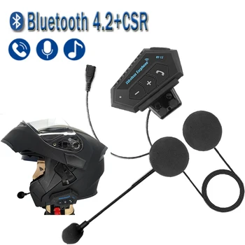 Bluetooth 4.2 Kask Kulaklık Kablosuz Eller Serbest Çağrı Telefon Kiti moto rcycle Su Geçirmez Kulaklık MP3 Müzik Çalar Hoparlör moto