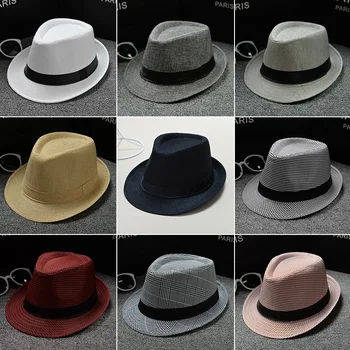 Yeni Moda Retro erkek Fedora Üst Caz Keçe geniş şapka Retro Çift Şapka Kış Şal Yaz Melon Şapka açık hava şapkası