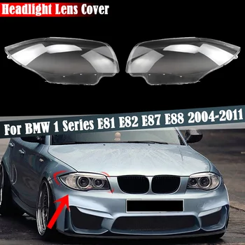 BMW 1 Serisi için E81 E82 E87 E88 2004-2011 Şeffaf Abajur Far Kapağı Lamba Gölge Far Kabuk Kapak Lens