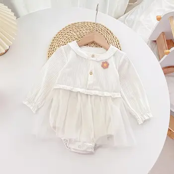 Sanlutoz Bebekler Kız Sonbahar Giysileri Uzun Kollu Sevimli Moda Bebek Kız Bodysuits Prenses
