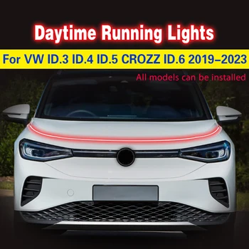 Volkswagen VW ID için araba Gündüz Çalışan lamba.3 KİMLİK.4 KİMLİK.5 CROZZ KİMLİĞİ.6 2019-2023 Araba Su Geçirmez Dekoratif Atmosfer Lambaları DRL