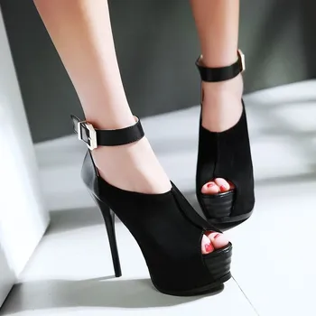 2021 Kadın Sandalet Yaz Moda Karışık Renkler Balık Ağzı burnu açık Toka İnce Topuk Yüksek Topuk kadın ayakkabısı Artı Boyutu 33-43