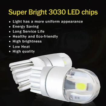 2 Adet W5W T10 2 SMD 3030 LED Ampuller Süper Parlak Beyaz Araba Dış Gündüz Farı elektrik ampulü 12V Plaka İşık Dönüş L