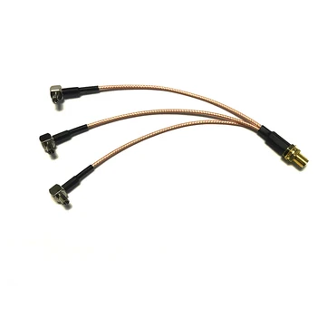 Yeni RF SMA Dişi Y Tipi 3X TS9 Erkek Konnektör Splitter Birleştirici Kablo Pigtail RG178 15 cm Uzun HUAWEİ / ZTE Modem