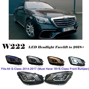 2013-2017 Mercedes-Benz S SINIFI W222 Farlar LED Facelift Yükseltme 2018 + Tam Set