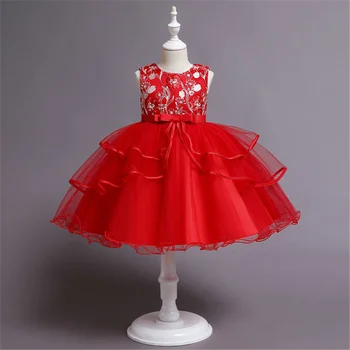 Kızlar Noel Renkli Elbise Örgü Prenses Elbise Çocuklar Düğün Nedime Parti Kıyafeti Çocuk Akşam Tül Elbise 3-10 Yıl