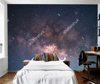 Özel Tavan Duvar Kağıdı, Gece Moony yolu galaxy, doğal manzara çocuklar için yatak odası oturma odası arka plan duvar kağıdı