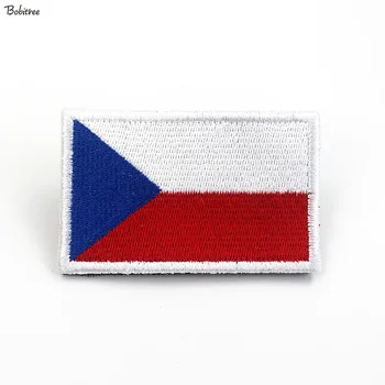 Çek Cumhuriyeti Bayrağı Yama Kanca Döngü İşlemeli Ulusal Afiş Rozetleri Kol Bandı Sopa Sırt Çantası Kap Dekorasyon