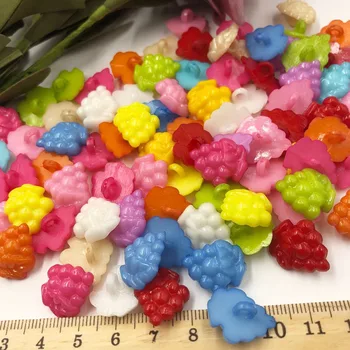 50 adet Mix Renk Üzüm Plastik Düğmeler Dikiş El Sanatları Aksesuarları Geri PT50