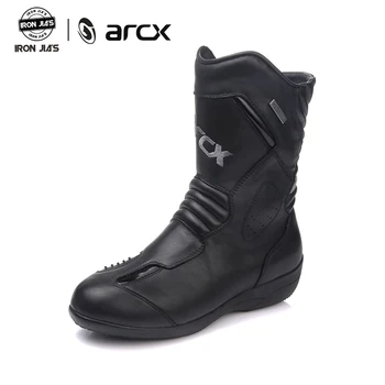 ARCX Motosiklet Çizmeler Inek Deri Su Geçirmez Sıcak Motosiklet yarış ayakkabıları koruyucu ekipman Kadın Botas Moto