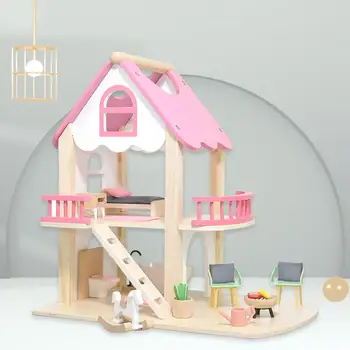 Dollhouses Prenses Pembe Kale Oyun Evi Bebek Aksesuarları Çocuklar için