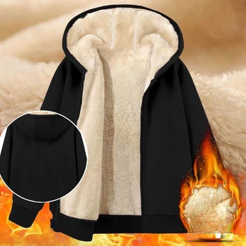 Erkek kapüşonlu eşofman üstü Kaşmir Besi Artı Boyutu Hırka Hoodie Ceket Erkek Kış Giysileri Polar sıcak tutan kaban