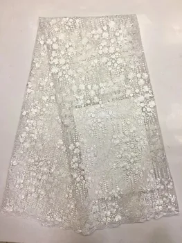 Beyaz Payetli Afrika Fransız Örgü Dantel Kumaş 2021 Yüksek Kalite Tül Mesh Dantel Gelin Nijeryalı düğün elbisesi Kadın için D4498