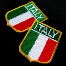 Özel İtalya bayrağı yamalar yüksek kaliteli İtalya Bayrağı İşlemeli Yama demir on patch sıcak satış bayrağı işlemeli yamalar
