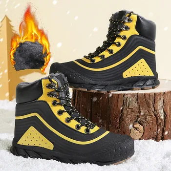 Erkekler Kış Sıcak Hinking Avcılık Ayakkabı Sıcak Kar Botları Kalın spor ayakkabı Termal Su Geçirmez İş Ayakkabısı Zapatos Artı Boyutu