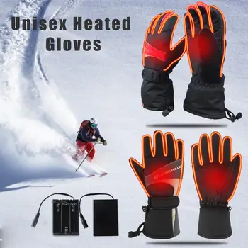 Isıtmalı eldiven Su Geçirmez kaymaz akülü elektrikli ısıtmalı el ısıtıcı kayak Bisiklet için