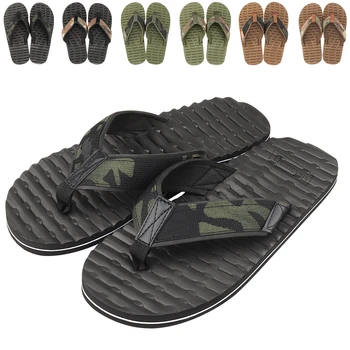 Taktik Kamuflaj Flip Flop Yaz erkek terlikleri Açık Yumuşak plaj sandaletleri Flip-Flop