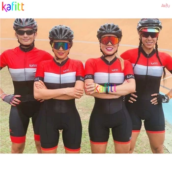 2021Kafitt kadın Triatlon Kısa Kollu Bisiklet Jersey Setleri Skinsuit Maillot Ropa Ciclismo Git Pro Team Bisiklet Giyim Tulum