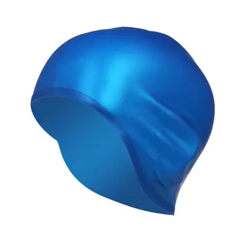 Düz Renk Yüzme Kap Silikon Su Geçirmez Rahat Elastik Unisex Yüzme Kap sızdırmaz Uzun Saç Şapka ile Kulak Koruyucu