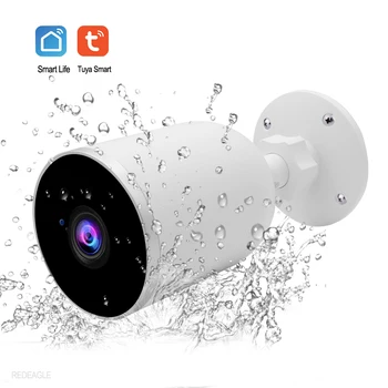 Tuya Akıllı Ev Video Gözetim Kamera Beyaz 1080P WiFi IP66 Açık Bullet IP CCTV Desteği Alexa Bulut Güvenlik Koruma