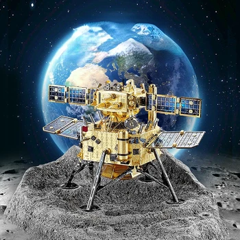 3D Metal DIY Montaj Bulmaca Havacılık Ay İniş Uydu Modeli Bulmaca Eğitici Oyuncaklar Çocuklar Yetişkinler için Hediyeler Dekorasyon