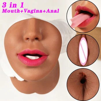 18 + Gerçekçi Vajina Derin Boğaz Masturbator Kupası Cep Pussy Erkek Masturbator Anal Oral Seks Yetişkin Seks Oyuncakları Erkekler için Mastürbasyon