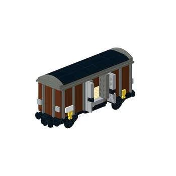 BZB MOC Kahverengi 4 Tekerlekli Kutu Vagon SÜMÜK Slaytlar Parça Fit Tüm Trenler ile Uyumlu 10277 oyuncak inşaat blokları Çocuklar için