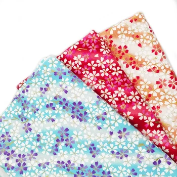 Japon Tarzı Renkli Bronzlaşmaya Pamuk Baskılı dikiş kumaşı Kimono Bebek ve Çanta, DIY Patchwork Kumaş Malzeme