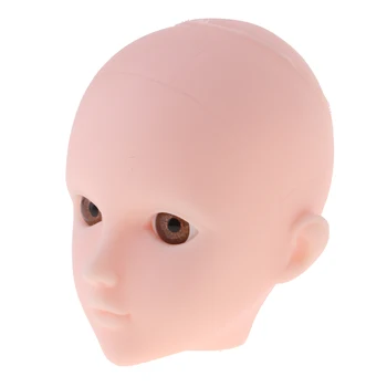 Yumuşak Plastik Kadın Bebek Kafası Heykel Kahverengi Gözler için 1/6 BJD XinYi Bebek Parçaları Aksesuar