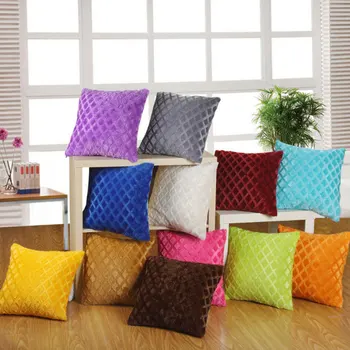 45 * 45cm peluş düz renk yastık kılıfı kapakları kare kanepe atmak yastık kılıfı dekorasyon basit moda