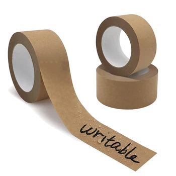 3 Rulo Kahverengi Kağıt Bant Kendinden Yapışkanlı Yazılabilir Kahverengi Nakliye Bandı Plastik Yüzey Karton Bant Yok