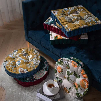 Koltuk minderi Boho 8cm Kalınlaşmak Yuvarlak meditasyon minderi Tatami Futon Sandalye zemin pedi Mat Cumba Oturma Odası Atmak Ev dekor