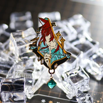 Anime Oyunu Final Fantasy FF14 G'raha Tia Metal Rozet Emaye Düğme Broş Pins Cosplay Koleksiyonu Hatıra Oyuncaklar 5x4cm