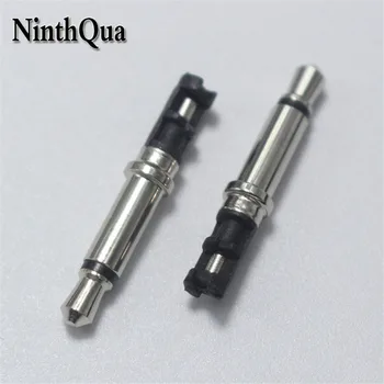 NinthQua 10 adet 3.5 mm 2 kutuplu Stereo Kulaklık metal tıpa 3.5 Nikel Kaplama Siyah Ses Fişleri Adaptör Konnektörü Kulaklık