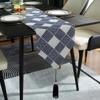 Modern Dalgalar Desen Masa Koşucu Geometrik Püskül yemek masası Örtüsü mutfak mobilyası Ev Dekorasyon camino de mesa