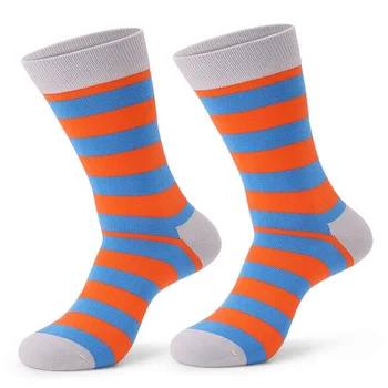 10 ADET = 5 Pairs erkek Çorapları Yeni Yüksek Kalite Marka Klasik çizgili çoraplar Pamuk Renkli Mutlu Moda rahat elbise Çorap Erkekler
