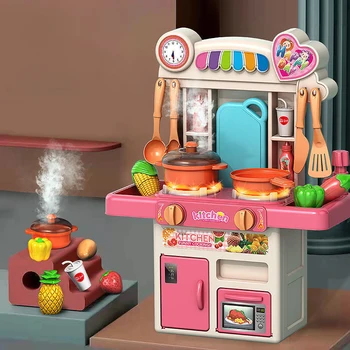 Çocuk Mutfak oyuncak seti Kızlar ve Erkekler için Oyna Pretend Minyatür Ürünler 33 adet Mutfak Aksesuarları Çocuklar için Hediye olarak
