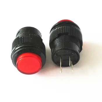 Ücretsiz kargo 50 ADET basmalı düğme anahtarı R16-503BD 16mm yuvarlak şekil olmayan kilitleme kırmızı ışık ile 250v 3A 4pins