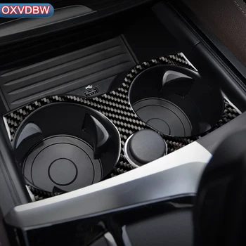 BMW 5 Serisi için G30 Iç Dekorasyon Karbon Fiber Araba Çıkartmaları Coaster Depolama Mat Trim Kapakları Şekillendirici aksesuarları 2018
