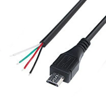 100 adet 1 M/3.3 ft Mini USB Erkek Fiş Kablosu 4 teller Güç Pigtail kablo kordonu DIY Ürün No.: 4-0412
