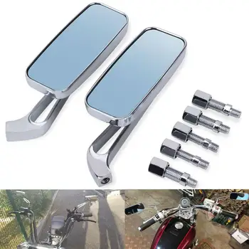 1 Çift Motosiklet dikiz Aynası Retro Kare parlama Önleyici Alüminyum Yan Aynalar Modifiye Aksesuarları