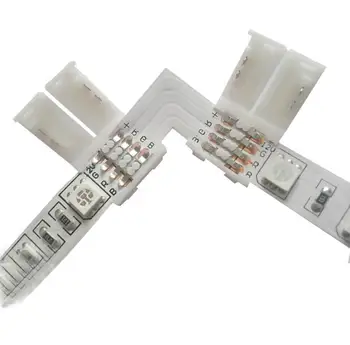 5 adet 4 pinli LED konnektör L şekli bağlamak İçin köşe sağ açı 10mm 5050 LED şerit ışık RGB Renk