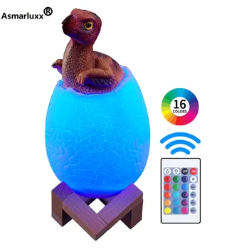3D dinozor yumurtası Lambası USB LED Şarj Edilebilir Yenilik 3 veya 16 Renk Masa masa lambası Yaratıcı Gece Lambası Dekor Noel Damla Hediye